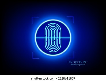 graphics design fingerprint concept security access control vector illustration