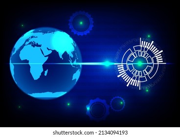 diseño gráfico Estilo de cog de circuito Hitech conectar tecnología de comunicación de red ilustración vectorial