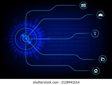 graphics design Hitech style transfer connect technology cycle circle glow vector illustration