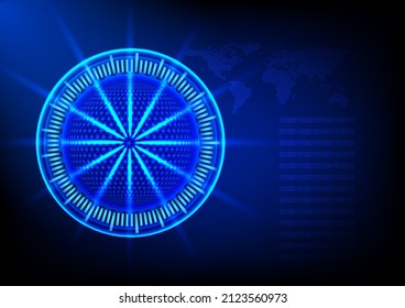 graphics design Hitech technology circle style glow blue color tone  network technology futuristic vector illustration 