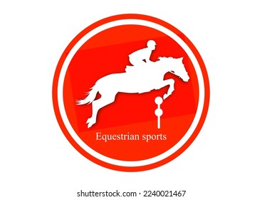 Graphics design horse racing for race with text Equestrian sports isolated white background vector illustration
