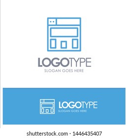 Graphics Design, Layout Blue Outline Logo Place for Tagline