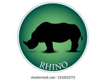 graphics design logo rhino vector illustration isolated white background