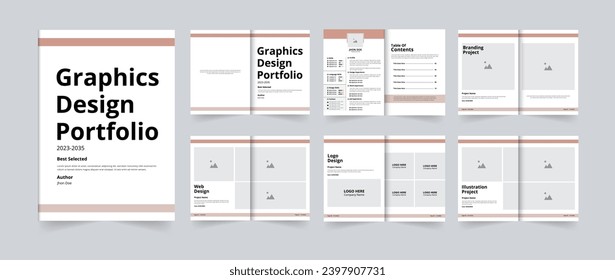 Graphics design portfolio or portfolio design A4 US Letter portfolio layout design