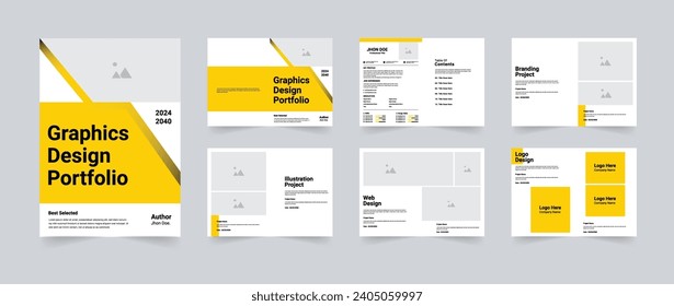 Graphics design portfolio template or project portfolio design