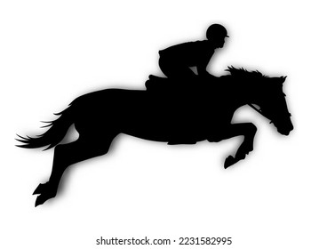 Graphics design silhouette horse racing for race isolated white background vector illustration