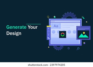 Graphics Design Vector concept for Landing Page template. Use for Website, Web design, Designing, Graphic design, Ai Generate Image, Hero Image. Ui and Ux Design, Web Development Template.