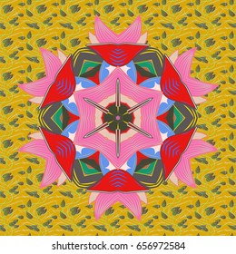 Graphics detailed, with lots of objects background. Endless Vector illustration. Cartoon trace doodles New Year season seamless pattern.