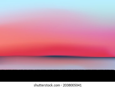 vista de paisaje de dibujo gráfico al aire libre en el depósito y silueta de crepúsculo de la puesta de sol con hierba en el suelo para ilustración vectorial de fondo de fondo de fondo de fondo de fondo de fondo de fondo de fondo 