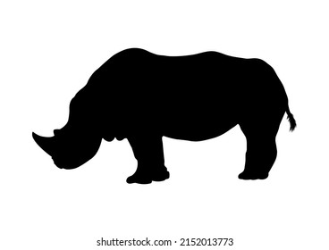 graphics drawing Silhouette of a rhino vector illustration isolated white background