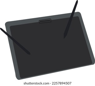  Graphics Drawing Tablet with Screen Full Laminated and Double pen Black vector image 2023