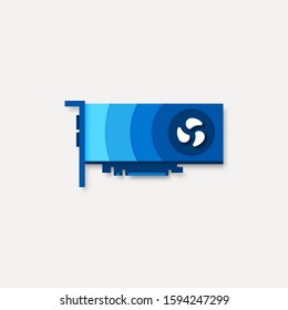 Graphics expansion card material design vector icon / settings menu / shop product thumbnail