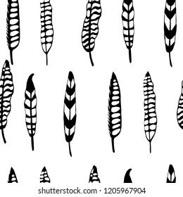 Graphics  feather vector seamless pattern