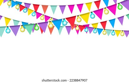 graphics festival flag for backdrop isolated white background vector illustration