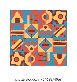 graphics and geometric patterns with a food theme