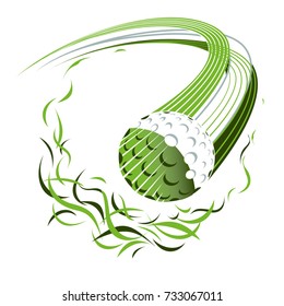 Graphics golf ball with trail of lines