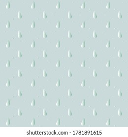 Graphics with gradient raindrops on the light blue surface. Wallpaper texture. Tile pattern. Background with embossed spots.