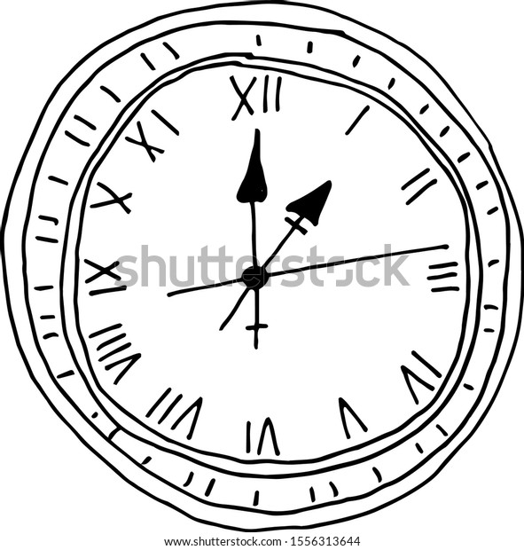 Graphics Hand Drawing Time Business Clock Stock Vector Royalty Free