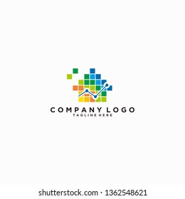 graphics of home digital logos, pixel home logos, home pixel graphics logo vector icon ilustration