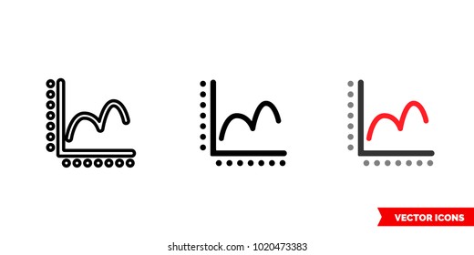 Graphics icon of 3 types: color, black and white, outline. Isolated vector sign symbol.
