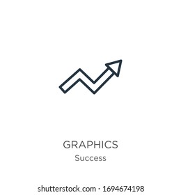 Icono de gráficos. Icono de contorno lineal delgado aislado en fondo blanco de la colección de éxito. Signo vectorial de línea, símbolo para web y móvil