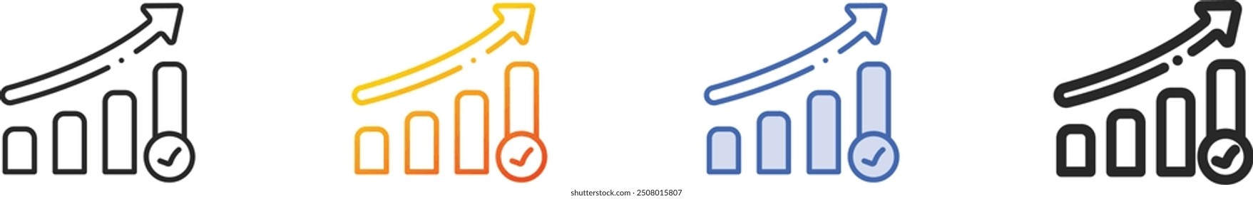 graphics icon.Thin Linear, Gradient, Blue Stroke and bold Style Design Isolated On White Background