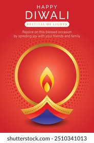 Graphics or illustration in portrait frame for the Diwali festival celebrated in India. This illustration can be used as carousel, greeting card, invitation card.