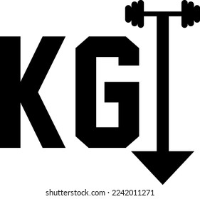 Gráficos KG kilogramos de flecha abajo y timbre