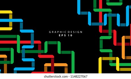 Graphics lines with trendy gradients On a black background. Eps10 vector.