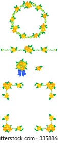 Graphics in the motif of orange flower.