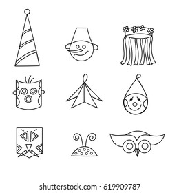 Graphics New Year's masks for the holiday