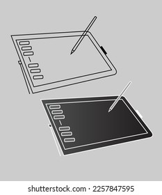 graphics pad icon vector illustrator.