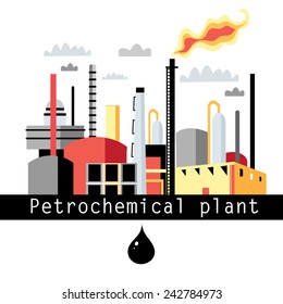 graphics petrochemical plant on a white background