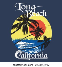 Graphics print design for summer beach, vintage Retro summer beach vibes graphic prints, summer beach slogan with beach surf sandals illustratiion