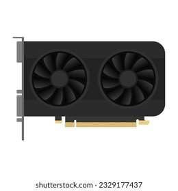 Graphics Processing unit or GPU computer vector illustration, flat design