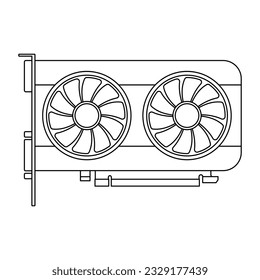 Graphics Processing unit or GPU computer vector illustration, outline design