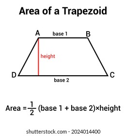 Graphics Showing Area Trapezoid Mathematics Stock Vector (Royalty Free ...