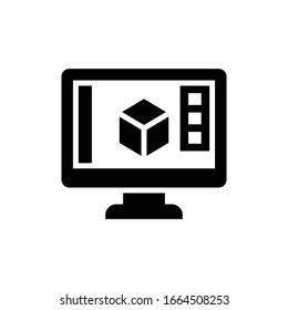 Graphics Software Vector Glyph illustration. Design Development icon.