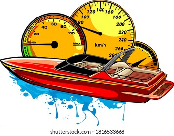 graphics Speed boat race vector illustration art