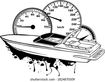gráfico de la muestra de la carrera del barco de velocidad