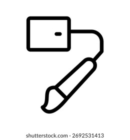 Tablet Gráfico com Ícone de Linha de Pincel — Ferramenta de Pintura e Ilustração Digital