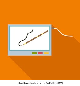 Graphics tablet icon. Flat illustration of graphics tablet vector icon for web