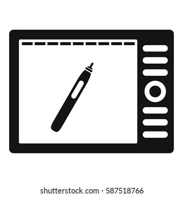 Graphics tablet icon. Simple illustration of graphics tablet vector icon for web