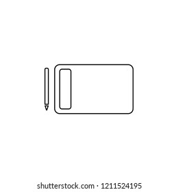 Graphics tablet icon. Simple outline vector of technology set for UI and UX, website or mobile application