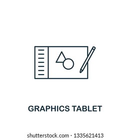 Graphics Tablet icon. Thin outline style design from design ui and ux icons collection. Creative Graphics Tablet icon for web design, apps, software, print usage