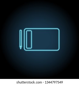 Graphics tablet neon glow icon. Simple thin line, outline vector of Technology icons for UI and UX, website or mobile application