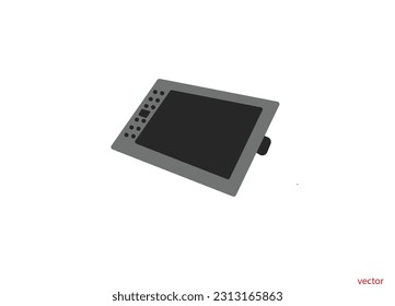 Graphics Tablet  vector icon and logo , Graphics Drawing Tablets, Touch Strip Pen Pressure Sketch Tablet with Battery-Free Stylus illustration, creative design icon