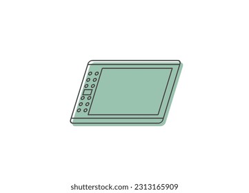 Graphics Tablet  vector icon and logo , Graphics Drawing Tablets, Touch Strip Pen Pressure Sketch Tablet with Battery-Free Stylus illustration, creative design icon