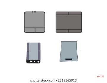 Graphics Tablet  vector icon and logo , Graphics Drawing Tablets, Touch Strip Pen Pressure Sketch Tablet with Battery-Free Stylus illustration, creative design icon