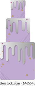 Graphics tiered cake on a white background